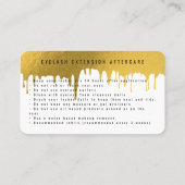 ラッシュアフターケアの指示金ゴールドの乾燥 名刺 (裏面)