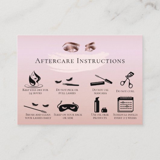 ラッシュアフターケアまぶしアフターケアカード大理石 紹介カード (裏面)