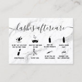 ラッシュアフターケアイラストシックな白大理石 名刺 (正面)