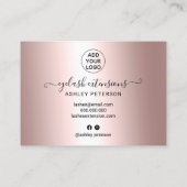 ラッシュアフターケアイラストバラ金ゴールド金属 名刺 (裏面)