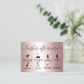 ラッシュアフターケアイラストバラ金ゴールド金属 名刺 (スタンド正面)