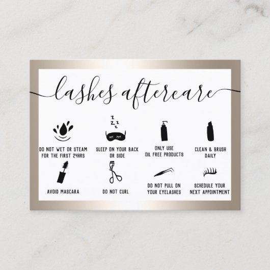 ラッシュアフターケアイラスト金ゴールド箔 名刺 (正面)