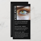 ラッシュアフターケアブラック&ホワイト女モダンの目の外観 サンキューカード (正面/裏面)