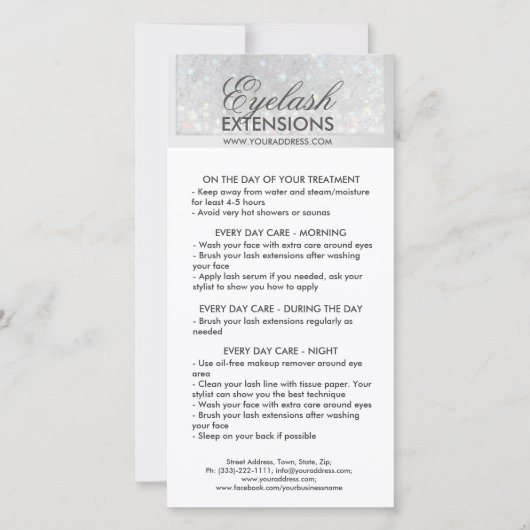 ラッシュアフターケアホワイトグリッタースノースター サンキューカード (正面)