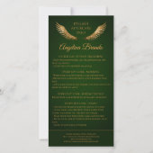 ラッシュアフターケア情報金ゴールドグリッターウィングスグリーン サンキューカード (正面)