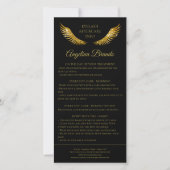 ラッシュアフターケア情報金ゴールドグリッターウィングスブラック サンキューカード (正面)