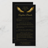 ラッシュアフターケア情報金ゴールドグリッターウィングスブラック サンキューカード (正面/裏面)