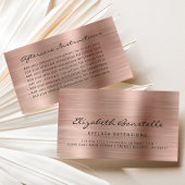 ラッシュアフターケア指示バラ金ゴールドメタリック 名刺