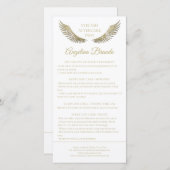 ラッシュアフターケア指示金ゴールドグリッター翼 サンキューカード (正面/裏面)