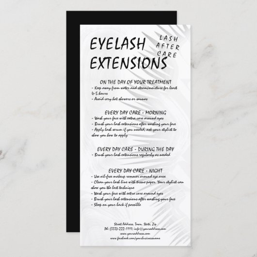 ラッシュアフターケア白黒まつ毛シャドウグラデーション サンキューカード (正面/裏面)