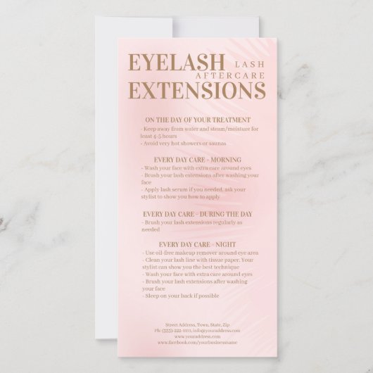 ラッシュアフターケアBeigeピンクまつ毛シャドウグラデーション サンキューカード (正面)