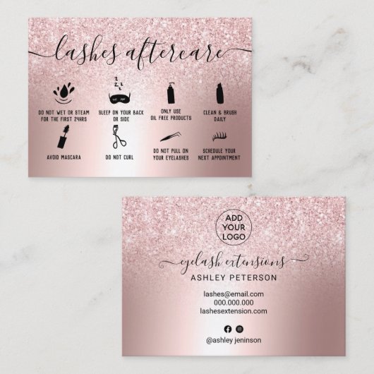 ラッシュアフターモダンケアバラ金ゴールドグリッター金属 名刺 (正面/裏面)