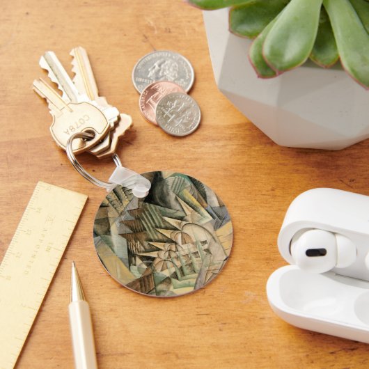 ラッシュアワー、ニューヨークbyマックス・ウェーバー、ヴィンテージ・キュービズム キーホルダー (デスク)