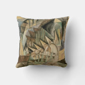 ラッシュアワー、ニューヨークbyマックス・ウェーバー、ヴィンテージ・キュービズム クッション (裏面)