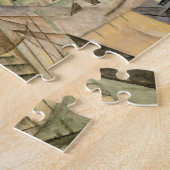 ラッシュアワー、ニューヨークbyマックス・ウェーバー、ヴィンテージ・キュービズム ジグソーパズル (側面)