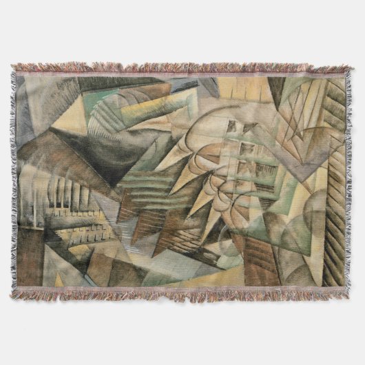 ラッシュアワー、ニューヨークbyマックス・ウェーバー、ヴィンテージ・キュービズム スローブランケット (正面)