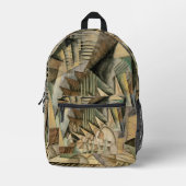 ラッシュアワー、ニューヨークbyマックス・ウェーバー、ヴィンテージ・キュービズム プリントバックパック (正面)