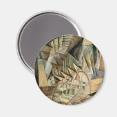 ラッシュアワー、ニューヨークbyマックス・ウェーバー、ヴィンテージ・キュービズム マグネット (正面/裏面)