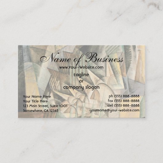 ラッシュアワー、ニューヨークbyマックス・ウェーバー、ヴィンテージ・キュービズム 名刺 (正面)