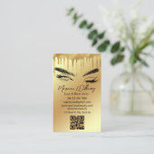 ラッシュアンドブロウアーティストqrコード金ゴールドの滴下 名刺 (スタンド正面)