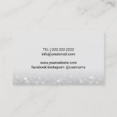 ラッシュアンドブロウズメイクアップアーティストシルバー美しいサロン 名刺 (裏面)