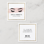 ラッシュアンドブロウズメイクアップアーティスト赤面美しいサロン スクエア名刺 (正面/裏面)