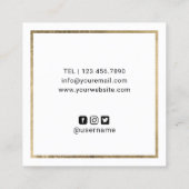 ラッシュアンドブロウズメイクアップアーティスト赤面美しいサロン スクエア名刺 (裏面)