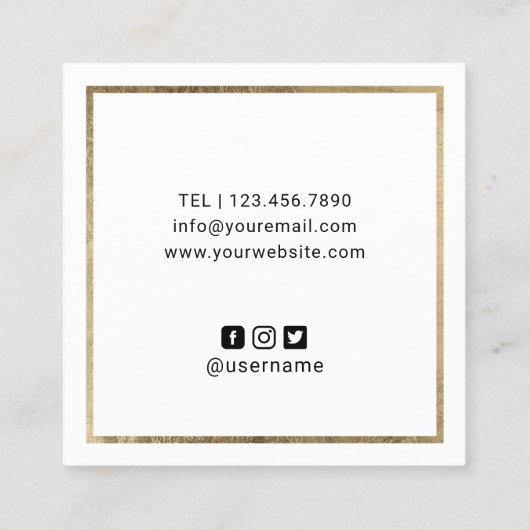 ラッシュアンドブロウズメイクアップアーティスト赤面美しいサロン スクエア名刺 (裏面)