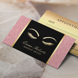 ラッシュアンドブローメイクアップアーティスト美しいサロンアポイントメント 予約カード