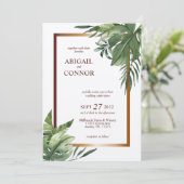 ラッシュエキゾチック熱帯ヤシ葉青銅枠 招待状 (スタンド正面)
