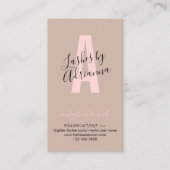 ラッシュエクステンションのための茶色のピンクのアフターケア 名刺 (正面)