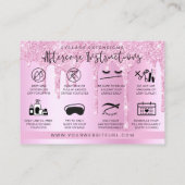 ラッシュエクステンションアフターケアピンク滴下グリッター 名刺 (裏面)