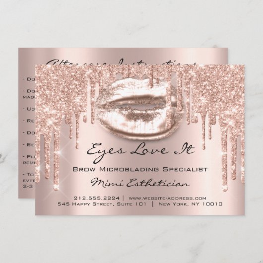 ラッシュエクステンションアフターケア命令スパークキス 招待状 (正面/裏面)