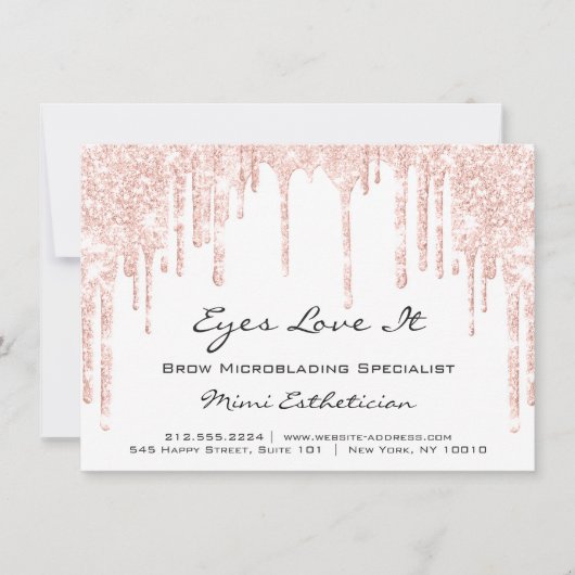 ラッシュエクステンションアフターケア命令スパークグリッター 招待状 (正面)