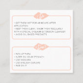 ラッシュエクステンションアフターケア社会主義ミニマリスト スクエア名刺 (裏面)