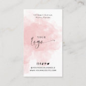 ラッシュエクステンションアフターケア赤面水彩サロン 名刺 (裏面)