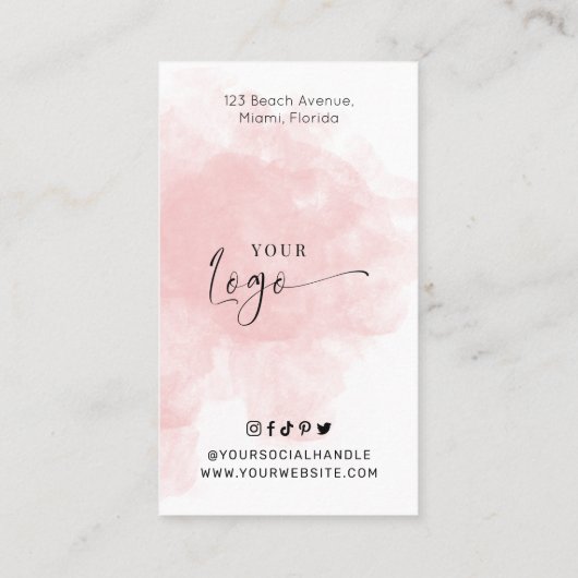 ラッシュエクステンションアフターケア赤面水彩サロン 名刺 (裏面)