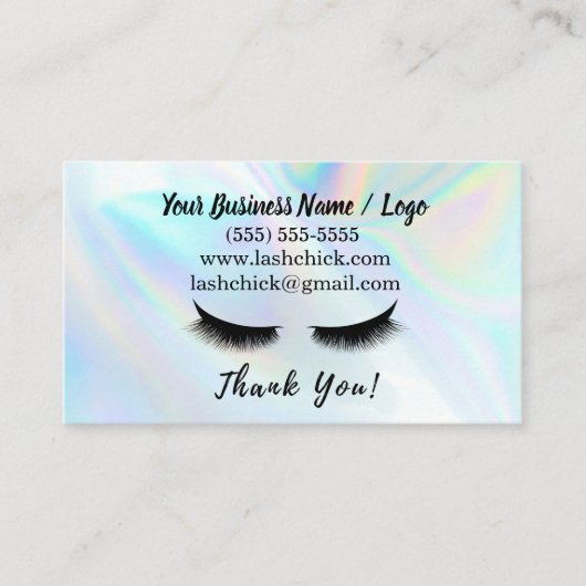 ラッシュエクステンションフィラーロイヤリティパンチカード 名刺 (正面)