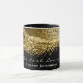 ラッシュエクステンションメイクアップスタジオ金ゴールドルックスブラック マグカップ (中央)