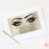 ラッシュエクステンションメイクアップ美しいアイボリーアイグリッター 長方形シール (封筒)