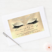 ラッシュエクステンションメイクアップ美しいシャンパイニュグリッター 長方形シール (封筒)