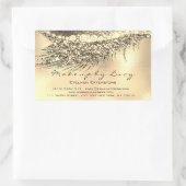 ラッシュエクステンションメイクアップ美しい金ゴールドグラムグリッター 長方形シール (バッグ)