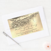 ラッシュエクステンションメイクアップ美しい金ゴールドグラムグリッター 長方形シール (封筒)