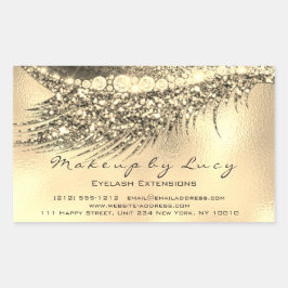 ラッシュエクステンションメイクアップ美しい金ゴールドグラムグリッター 長方形シール