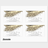 ラッシュエクステンションメイクアップ美しい金ゴールドホワイトグリッター 長方形シール (シート)