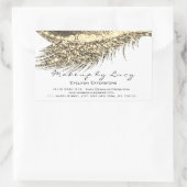 ラッシュエクステンションメイクアップ美しい金ゴールドホワイトグリッター 長方形シール (バッグ)