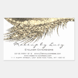 ラッシュエクステンションメイクアップ美しい金ゴールドホワイトグリッター 長方形シール