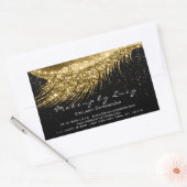 ラッシュエクステンションメイクアップ美しい金ゴールド紙吹雪ブラック 長方形シール (封筒)