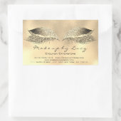 ラッシュエクステンションメイクアップ美しい金ゴールド金属グリッター 長方形シール (バッグ)