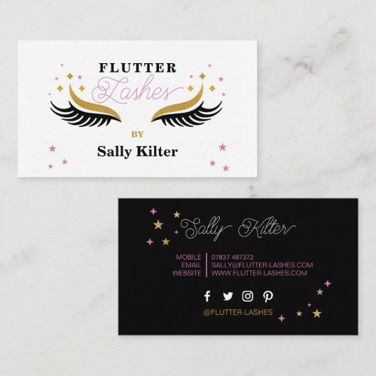 ラッシュエクステンションラッシュボーティシャン美しいメイクアップ 名刺 (正面/裏面)